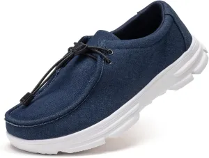 Men Extra Wide Shoes Casual Loafers Slip On Comfortable and Breathable Boat Shoes with Arch Support Insole