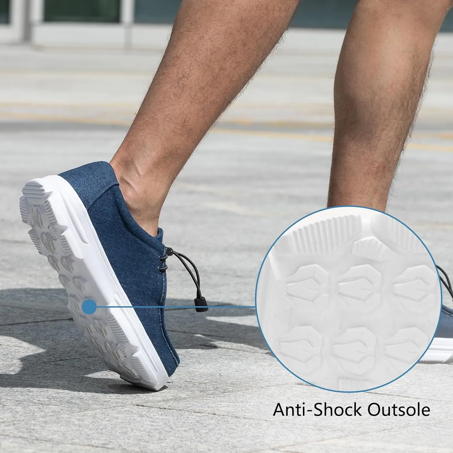 Men Extra Wide Shoes Casual Loafers Slip On Comfortable and Breathable Boat Shoes with Arch Support Insole
