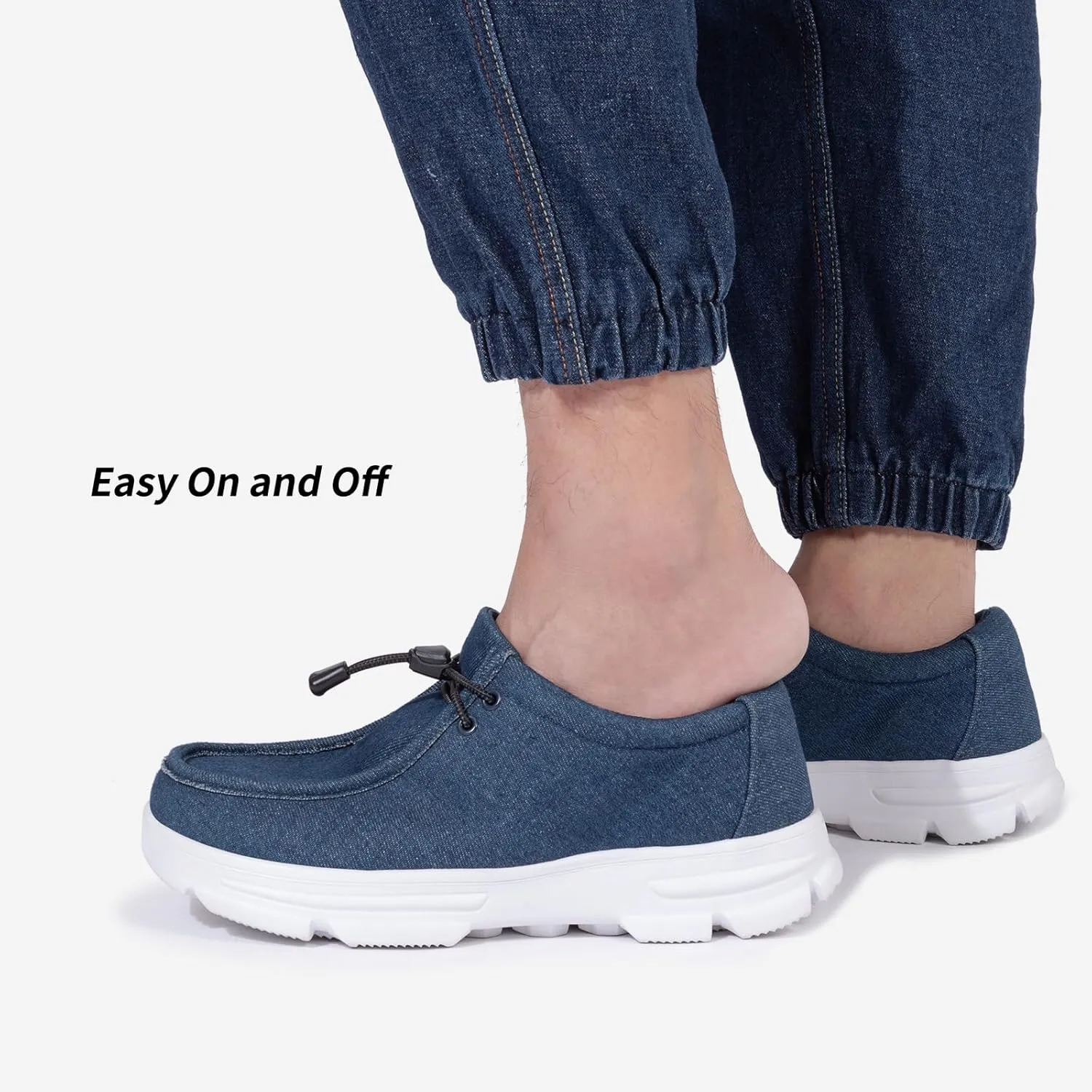 Men Extra Wide Shoes Casual Loafers Slip On Comfortable and Breathable Boat Shoes with Arch Support Insole