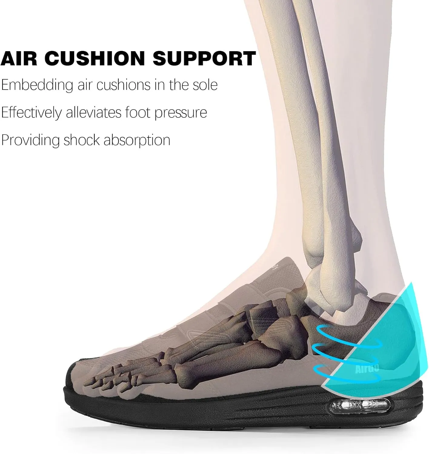 Men's Adjustable Fit Diabetic Shoes Orthopedic Walking Sneakers | Plantar Fasciitis/Swollen Feet/Bunions | Wide Size 8-13