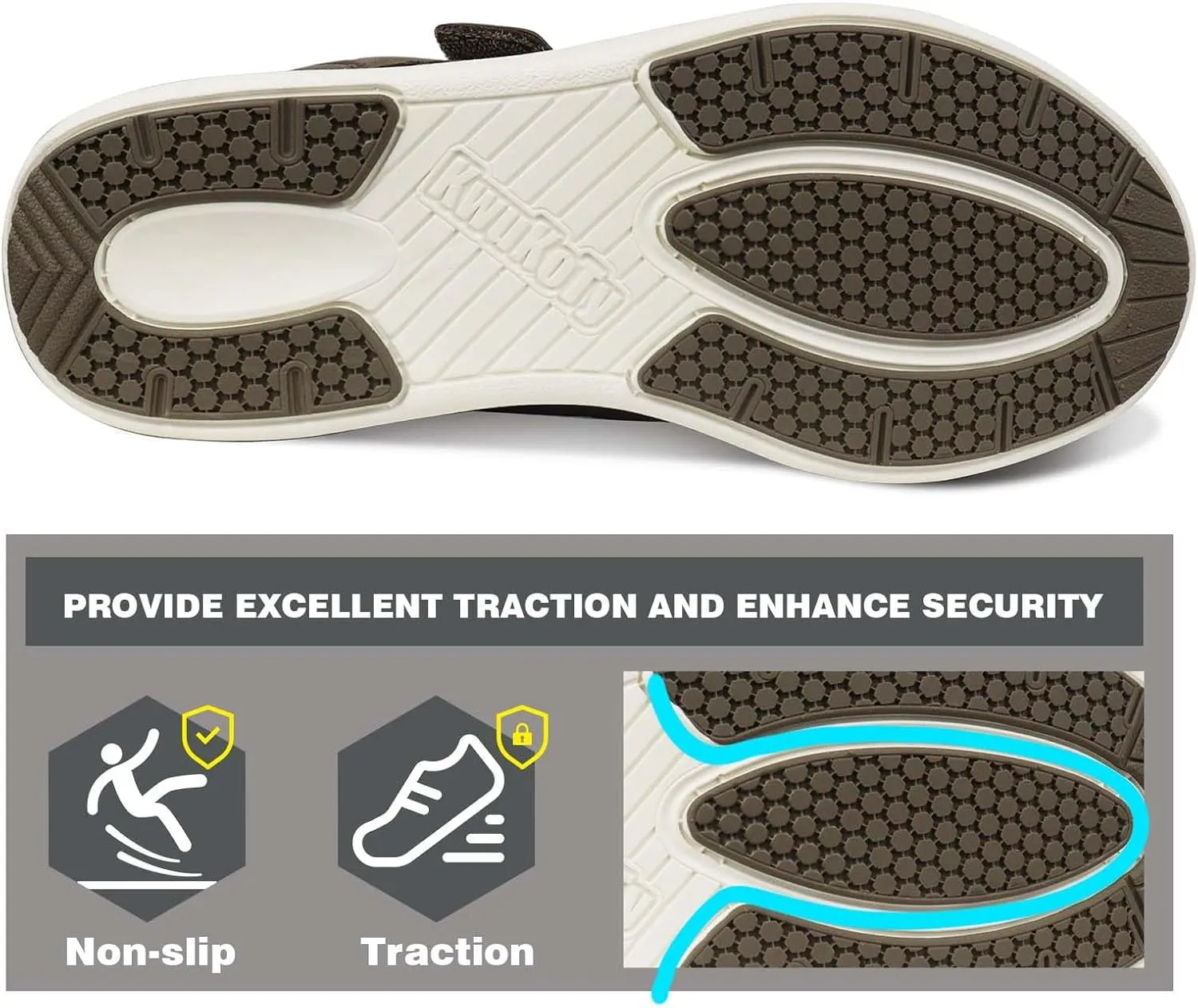 Men's Adjustable Fit Diabetic Shoes Orthopedic Walking Sneakers | Plantar Fasciitis/Swollen Feet/Bunions | Wide Size 8-13