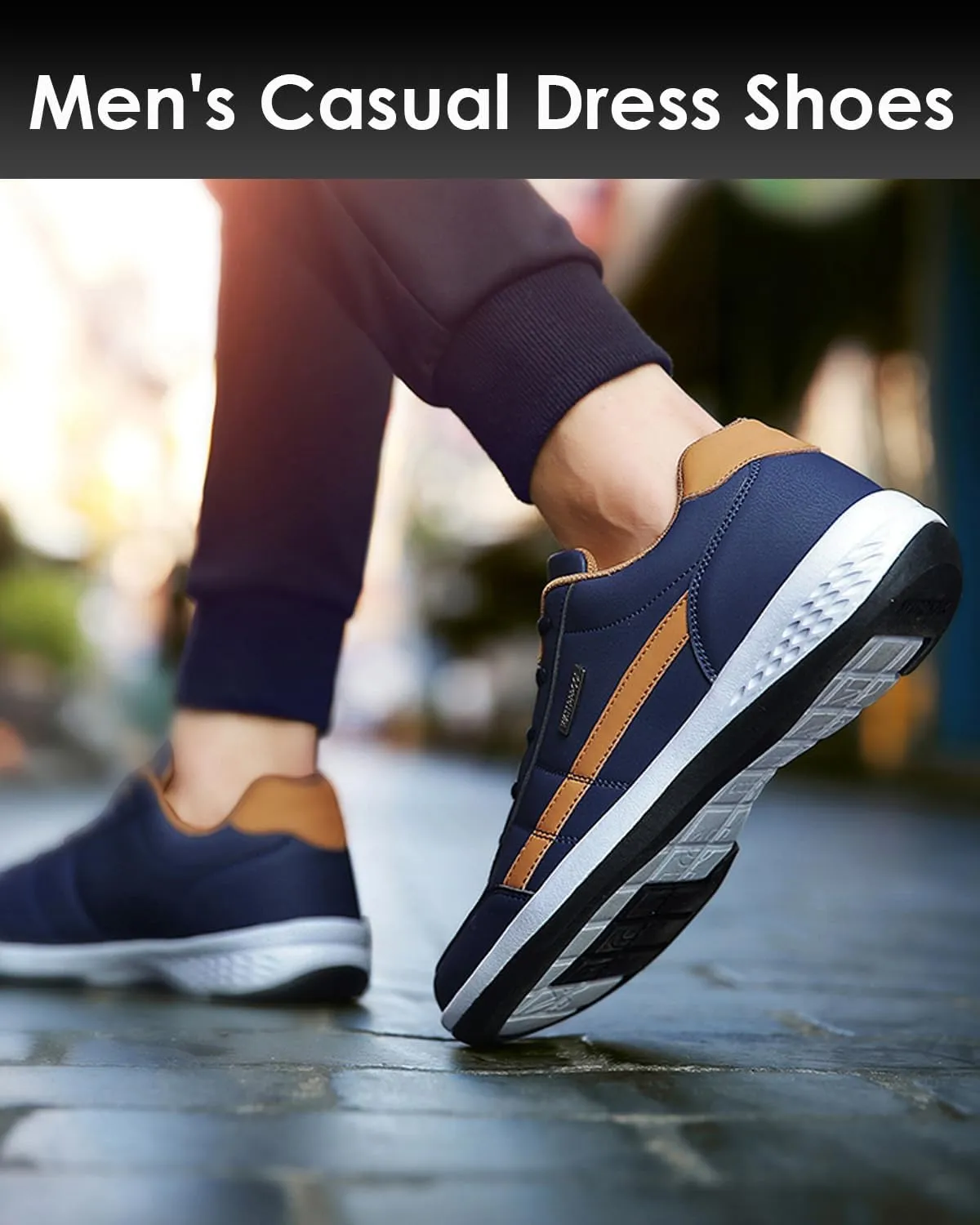 Men's All Seasons Solid Lace Up Jogging Shoes for Outdoor Park Walking Gym Workout, Non Slip Comfy Sneakers