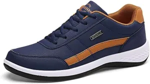 Men's All Seasons Solid Lace Up Jogging Shoes for Outdoor Park Walking Gym Workout, Non Slip Comfy Sneakers