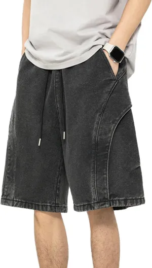 Mens Baggy Denim Shorts Y2k Jean Jorts Vintage Skater Shorts Hip Hop Oversized Jorts Harajuku Summer Loose Fit Streetwear