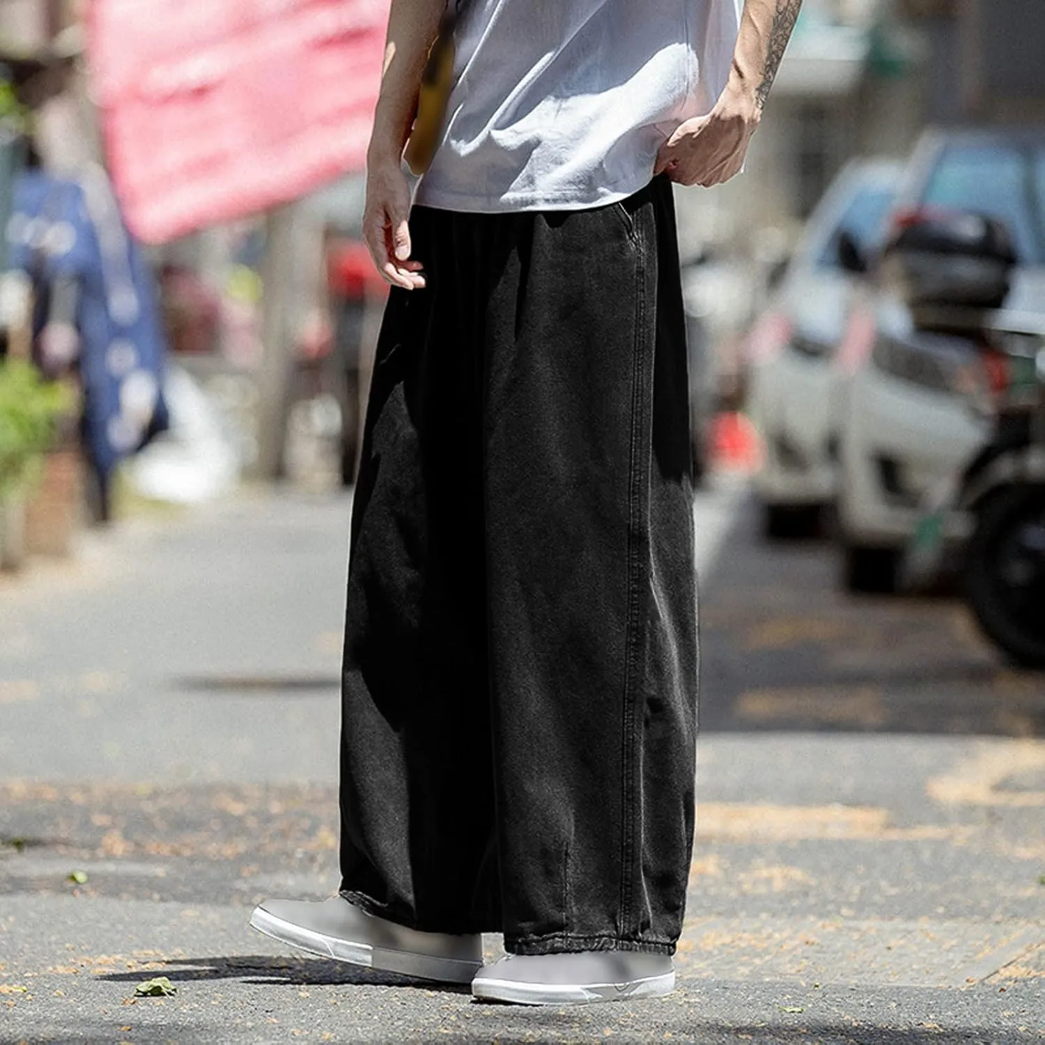 Mens Baggy Jeans for Men Women Y2k Hip Hop Skater Pants Wide Leg Jnco Jeans Loose Fit Denim Jeans Streetwear