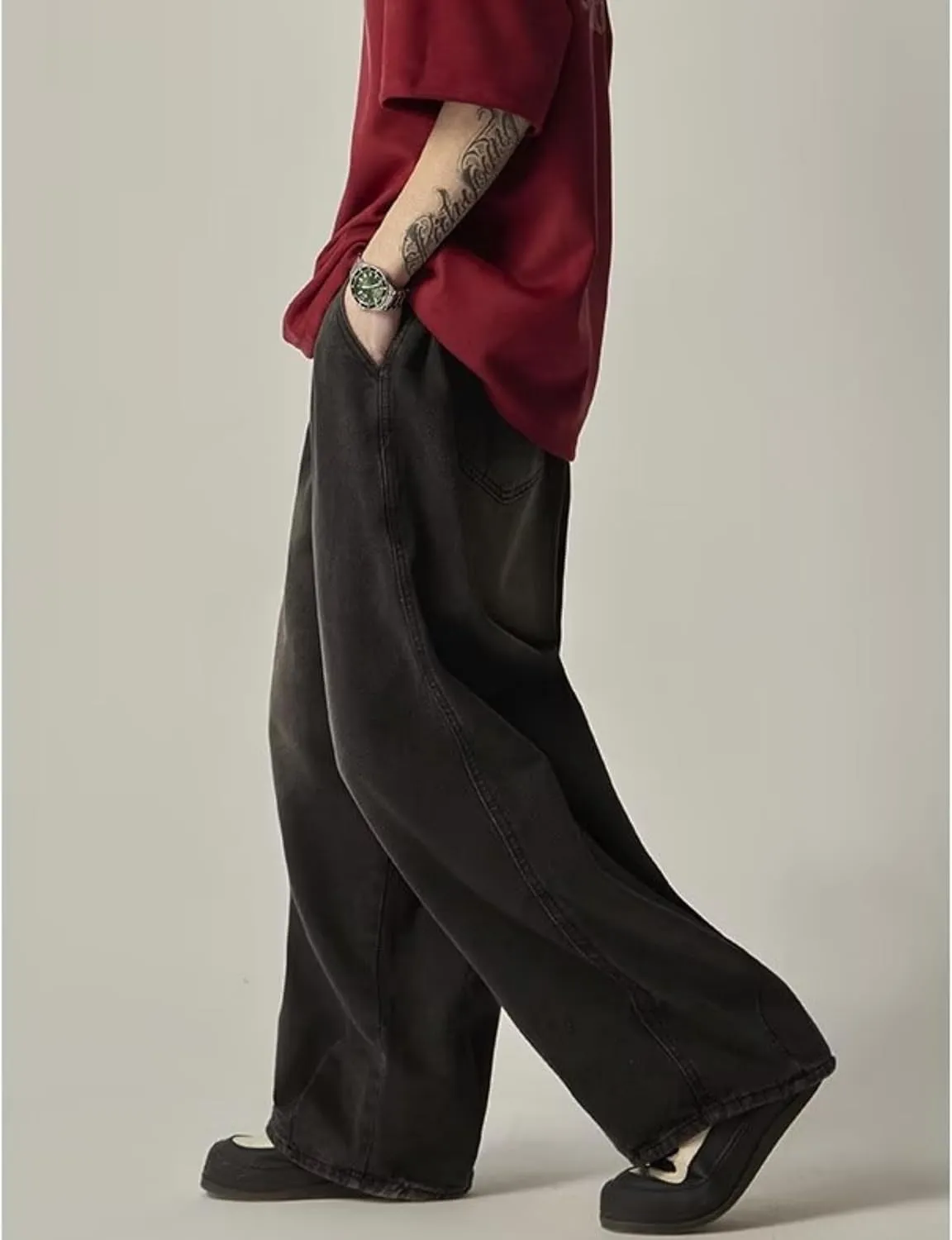 Mens Baggy Jeans for Men Women Y2k Hip Hop Skater Pants Wide Leg Jnco Jeans Loose Fit Denim Jeans Streetwear
