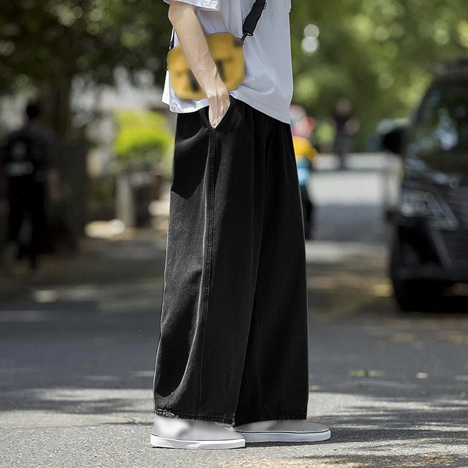 Mens Baggy Jeans for Men Women Y2k Hip Hop Skater Pants Wide Leg Jnco Jeans Loose Fit Denim Jeans Streetwear