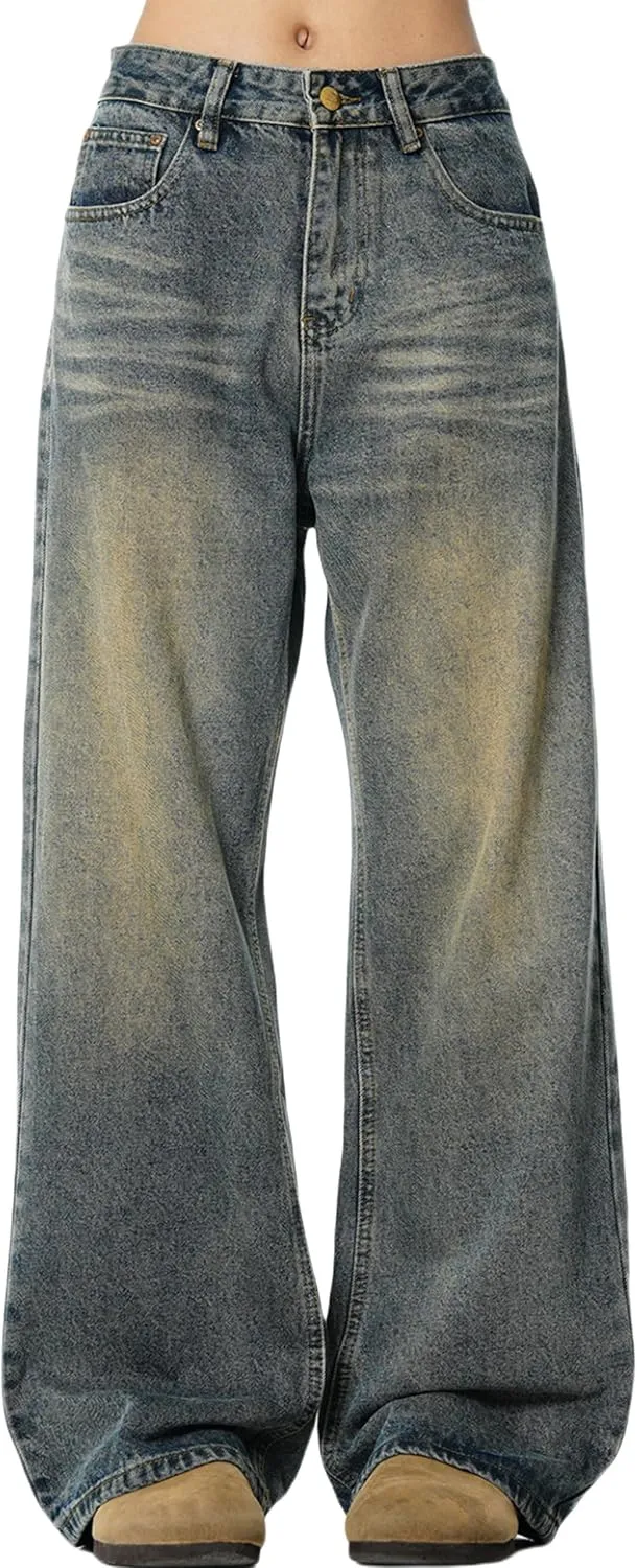 Men's Baggy Jeans Y2k Hip Hop Skater Jeans Loose fit Skateboard Pants Wide Leg Harajuku Pants