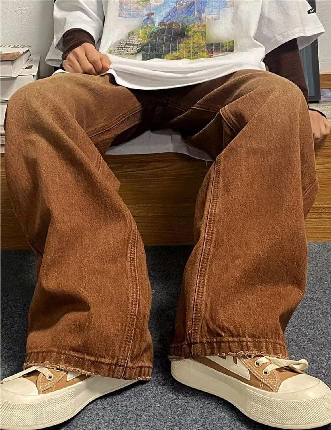 Men's Baggy Jeans Y2k Hip Hop Skater Jeans Loose fit Skateboard Pants Wide Leg Harajuku Pants