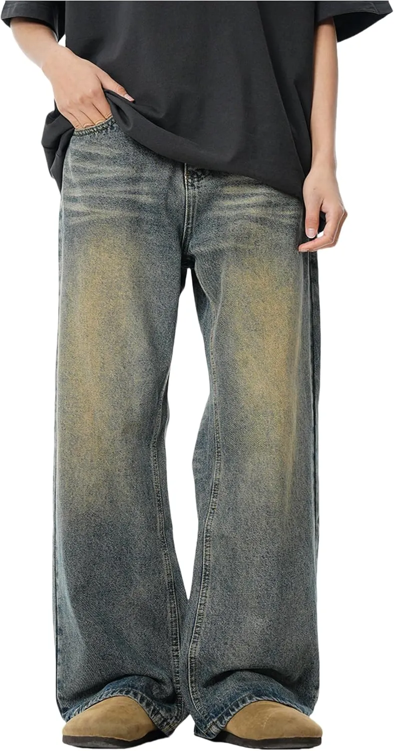 Men's Baggy Jeans Y2k Hip Hop Skater Jeans Loose fit Skateboard Pants Wide Leg Harajuku Pants