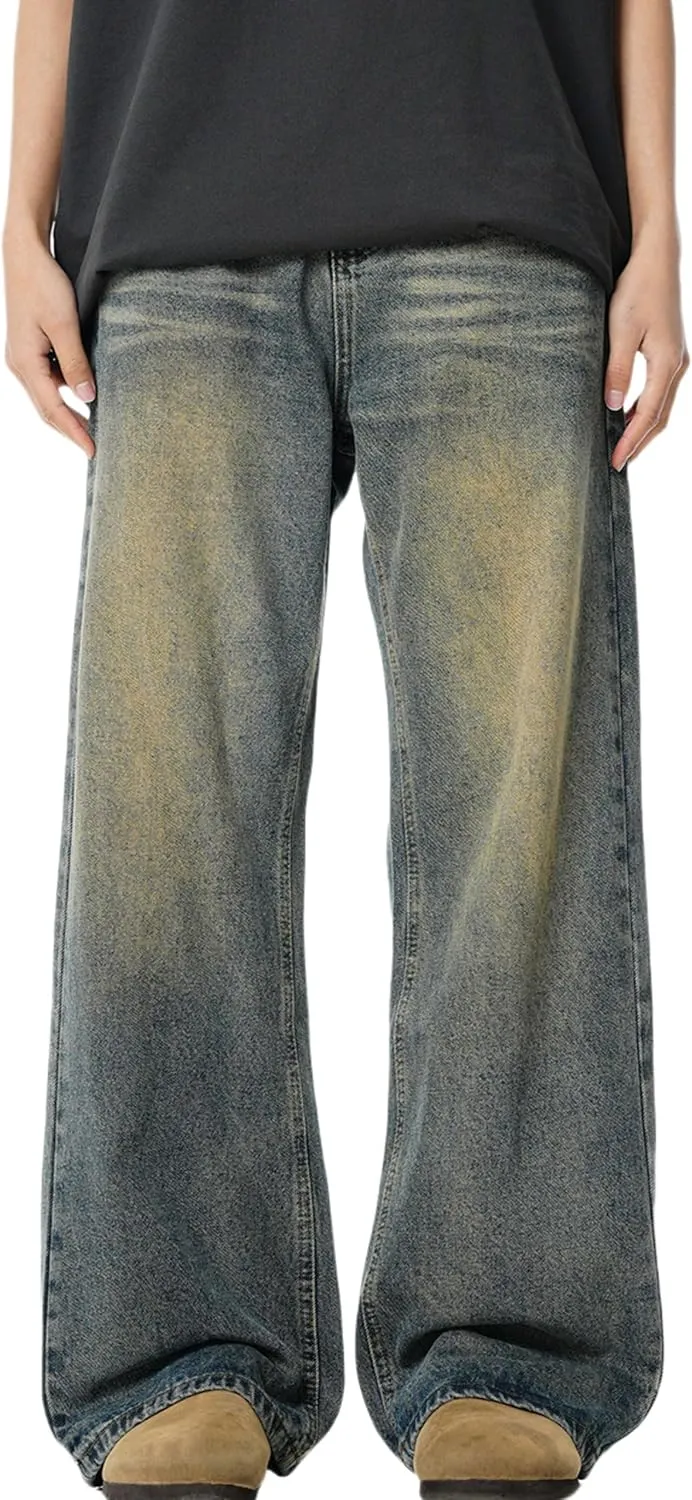 Men's Baggy Jeans Y2k Hip Hop Skater Jeans Loose fit Skateboard Pants Wide Leg Harajuku Pants