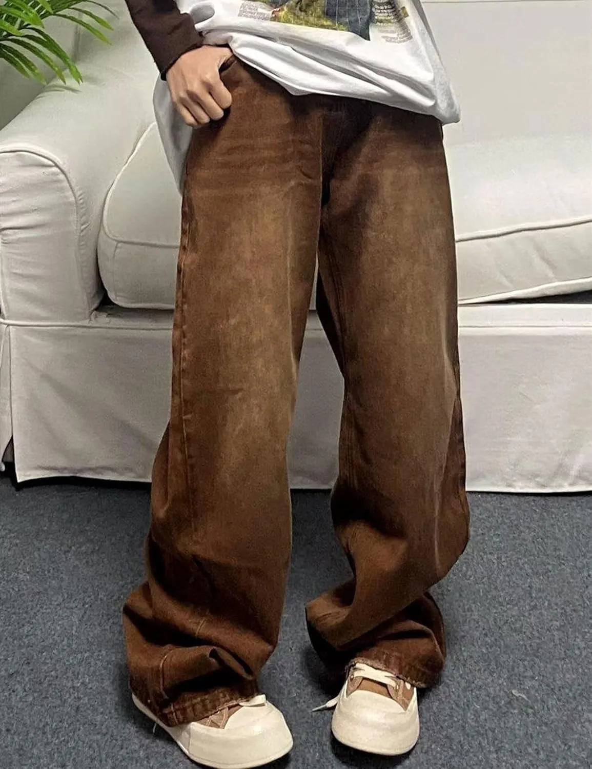Men's Baggy Jeans Y2k Hip Hop Skater Jeans Loose fit Skateboard Pants Wide Leg Harajuku Pants