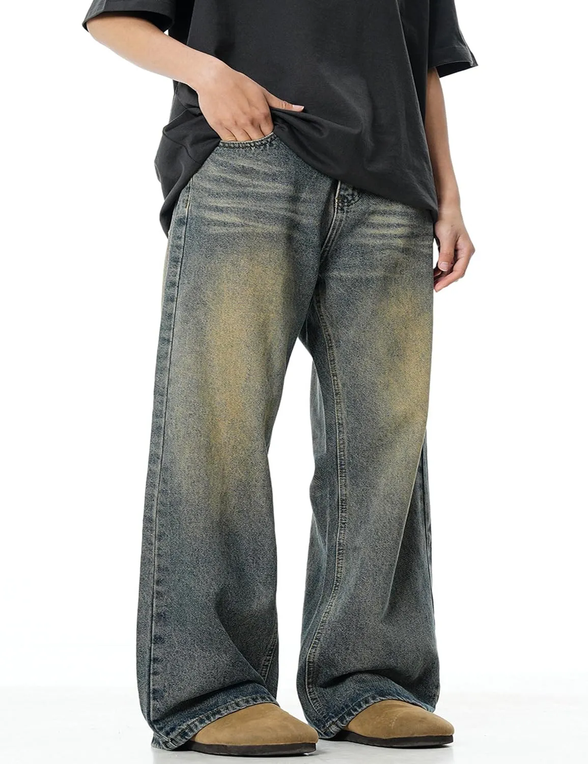 Men's Baggy Jeans Y2k Hip Hop Skater Jeans Loose fit Skateboard Pants Wide Leg Harajuku Pants