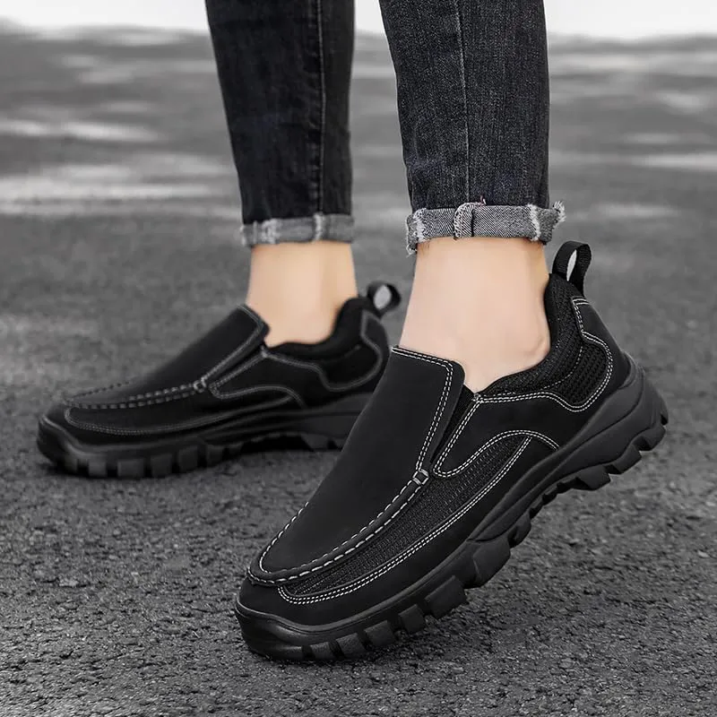 Men's Chunky Outdoor Loafers Slip-on Sneakers - Comfortable and Breathable Walking Shoes