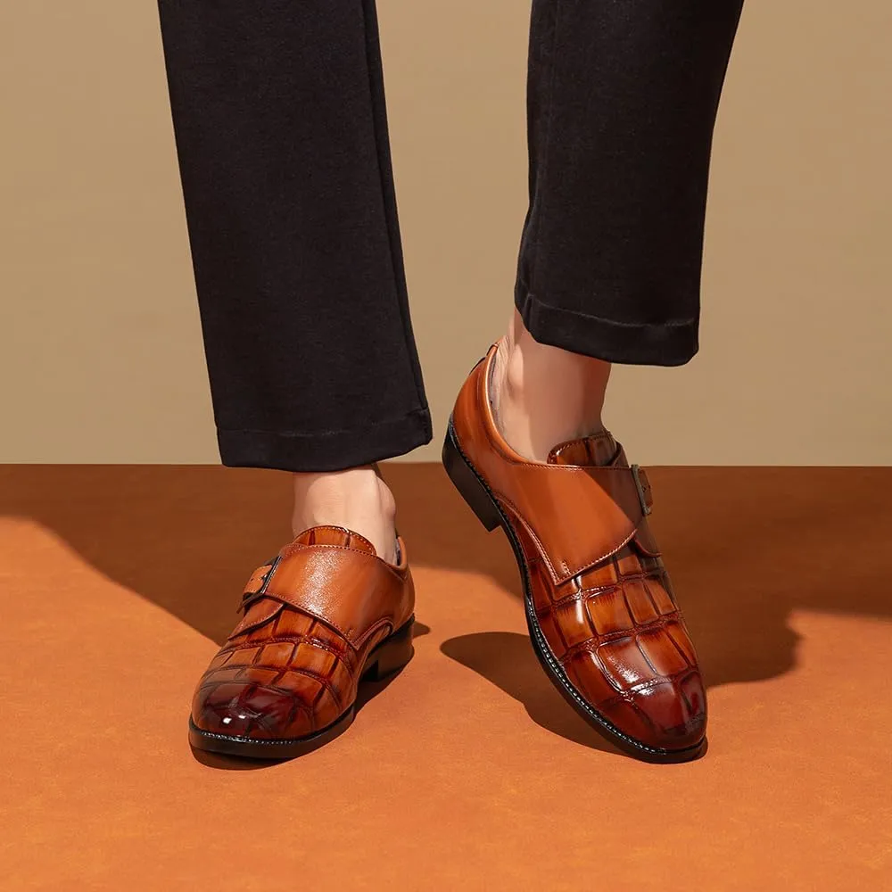 Men's Dress Loafer Shoes Monk Strap Slip On Loafers Men's Business Casual Shoes