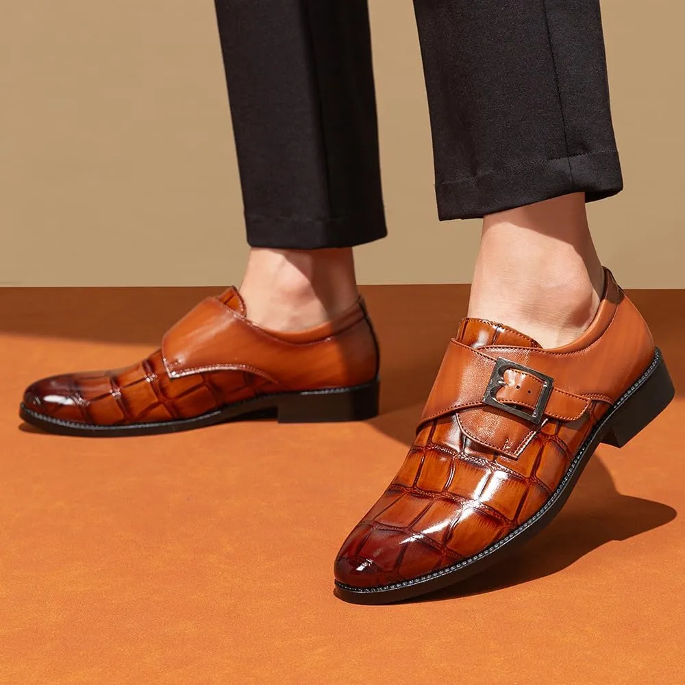 Men's Dress Loafer Shoes Monk Strap Slip On Loafers Men's Business Casual Shoes