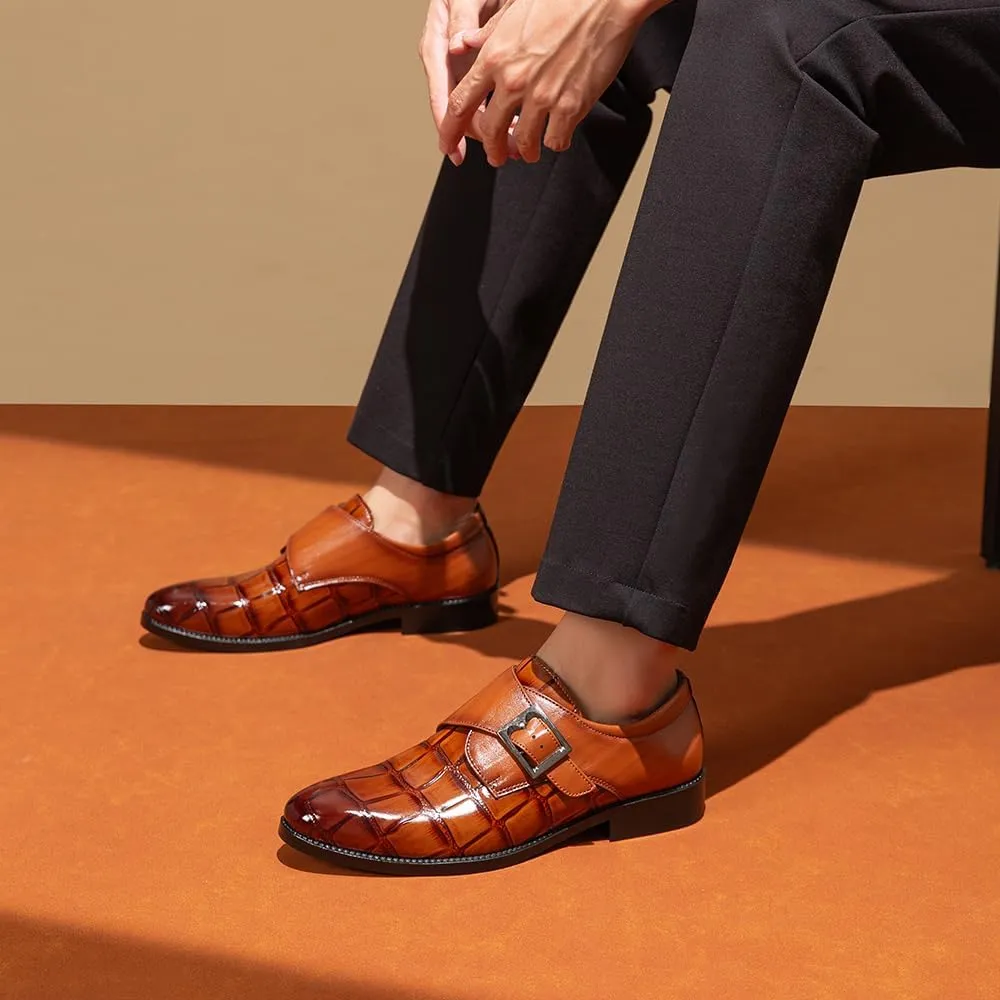 Men's Dress Loafer Shoes Monk Strap Slip On Loafers Men's Business Casual Shoes