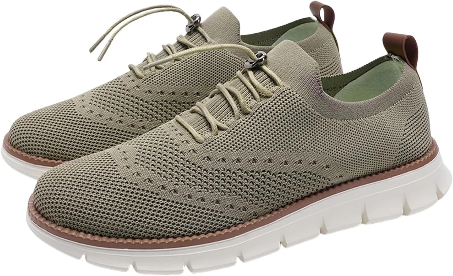 Mens Dress Shoes Work Shoes Wide Width Non Slip Casual Dress Lightweight Breathable Basic Relaxed Shoe Business Workout Walking Running Outdoor Sneakers Mesh Knit Lace-Up Soft Loafers Oxfords