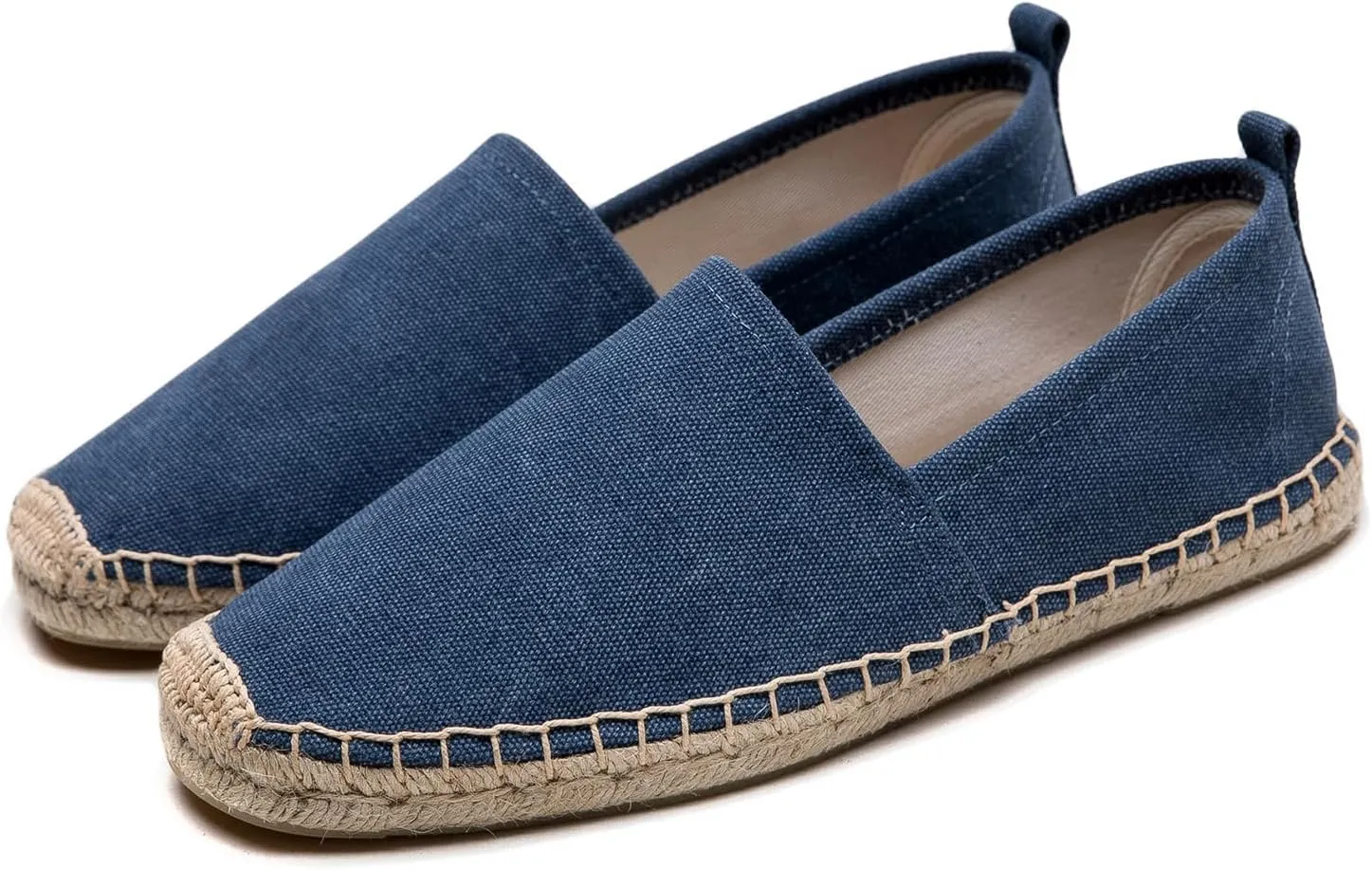 Men's Flat Espadrilles - Mens Sneakers Casual Comfy Linen Vegan Canvas Shoes Men's Flat Shoes Non-Slip Sole Suitable for Summer,Spring,Autumn Any Scenario
