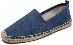 Men's Flat Espadrilles - Mens Sneakers Casual Comfy Linen Vegan Canvas Shoes Men's Flat Shoes Non-Slip Sole Suitable for Summer,Spring,Autumn Any Scenario