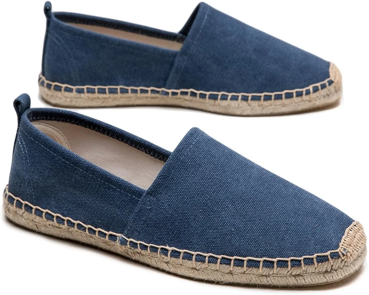 Men's Flat Espadrilles - Mens Sneakers Casual Comfy Linen Vegan Canvas Shoes Men's Flat Shoes Non-Slip Sole Suitable for Summer,Spring,Autumn Any Scenario