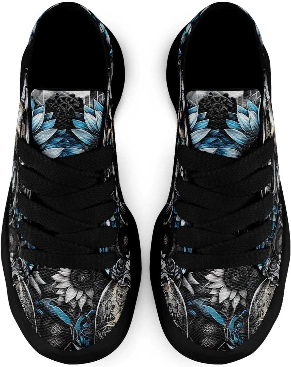 Men's Gothic Skull Fashion Sneakers Casual Skateboarding Canvas Shoes for Women Streetwear Trendy Comfort Walking Shoes