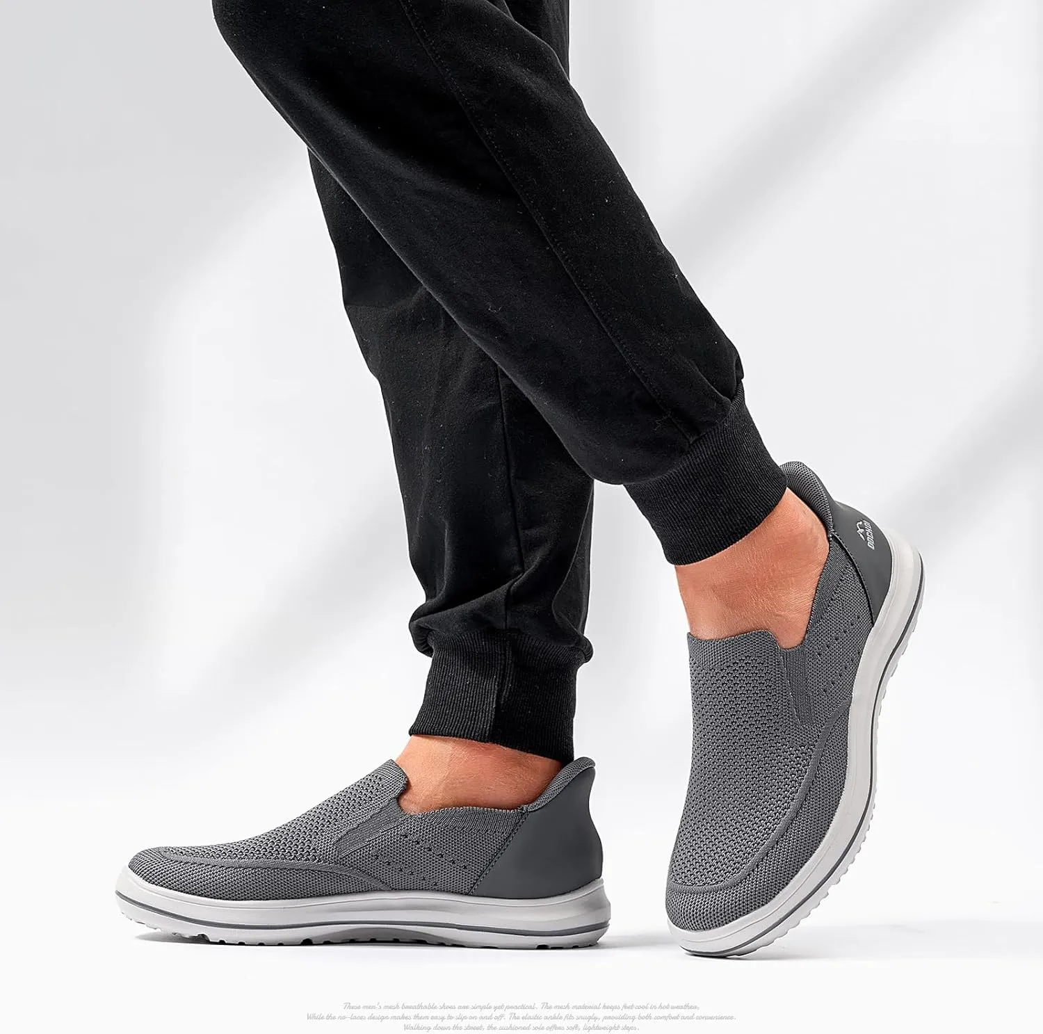 Men's Hands-Free Slip On Sneakers | Laceless Walking Shoes for Gym/Travel/Office