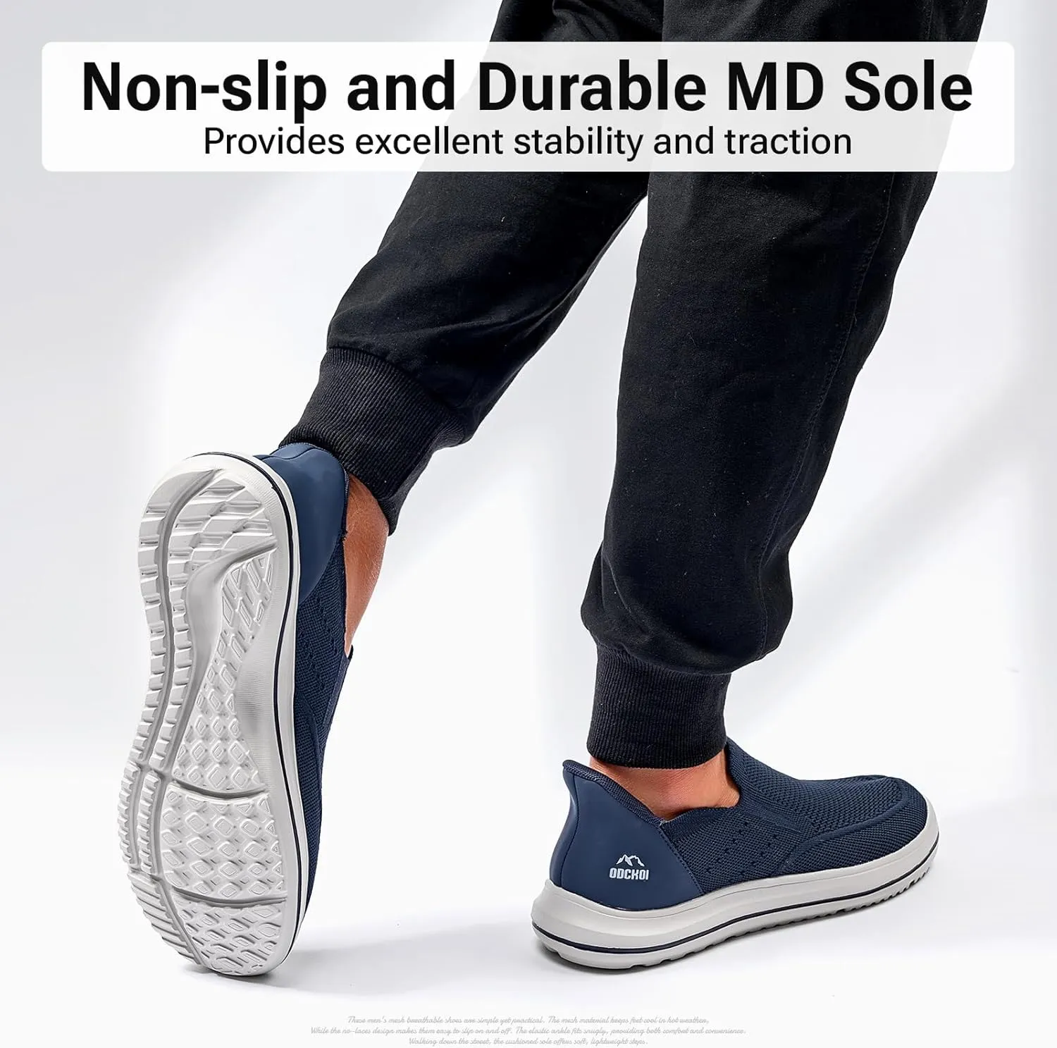 Men's Hands-Free Slip On Sneakers | Laceless Walking Shoes for Gym/Travel/Office