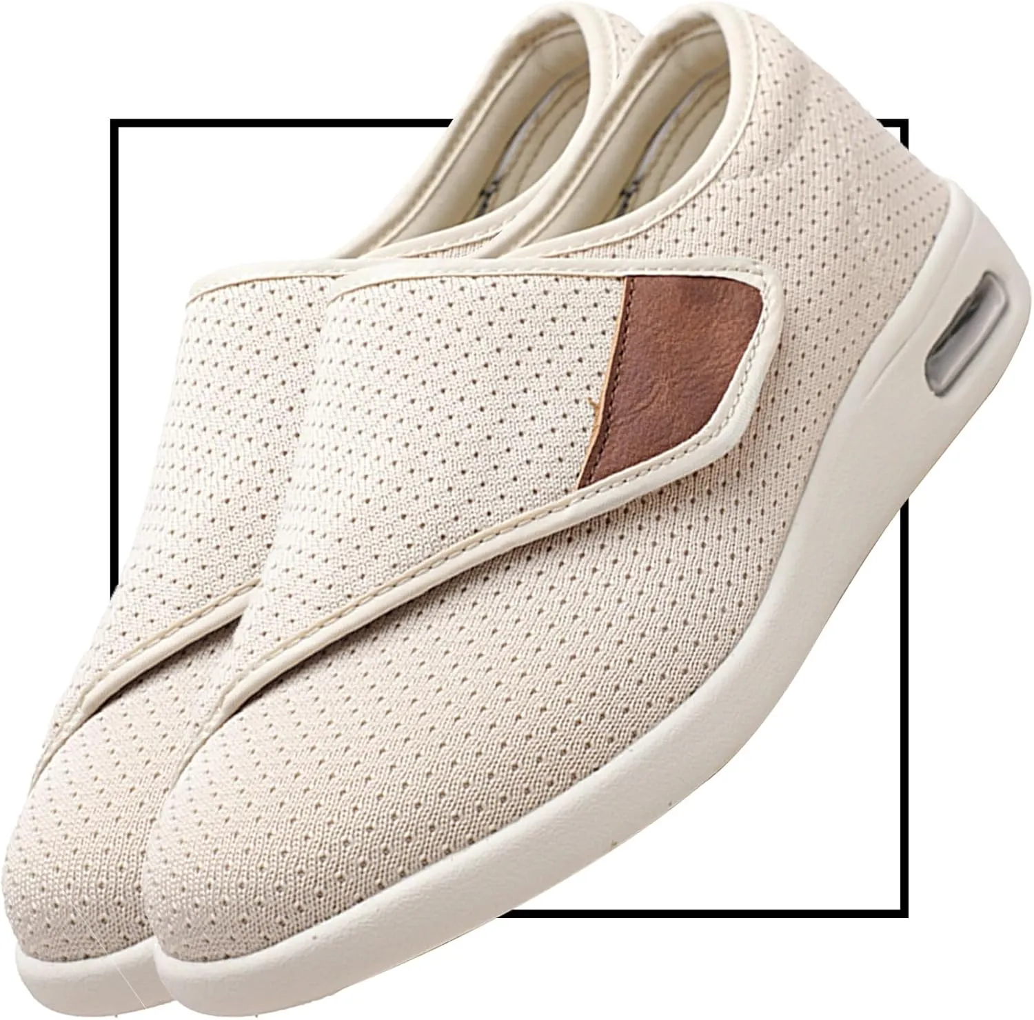 Mens Loafers Wide Fit Slip On Leather Shoes Breathable Knit Mesh Upper Comfortable Moccasins Casual Walking Sneakers for Men Soft Sole Lightweight Sneakers