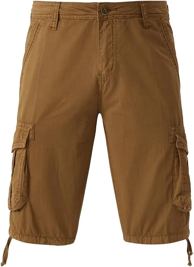 Men's Regular Fit Military Cargo Shorts - Summer Cotton Tactical Shorts with Multi Pockets