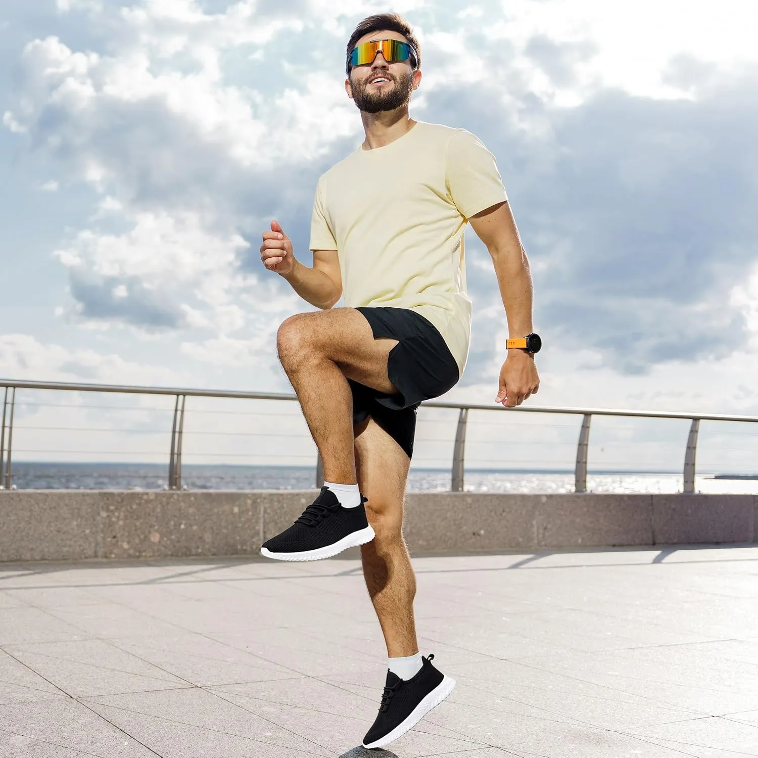 Mens Running Shoes Tennis Shoes Walking Gym Sneakers Lightweight Non Slip Mesh Casual Workout Sneakers