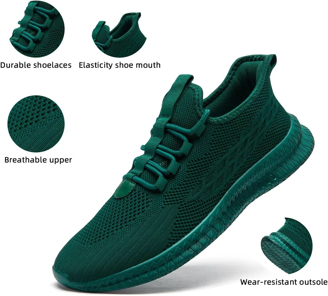 Men's Running Shoes Walking Sneakers Tennis Mens Shoes Casual Road Fashion Breathable Lightweight Slip on Workout Sport for Gym