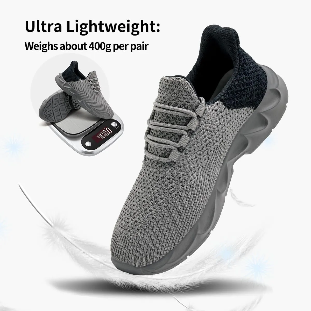 Mens Running Tennis Casual Walking Shoes Anti Slip Comfortable Lightweight Breathable Fashion Sneakers Non Slip Workout Gym Shoes for Running
