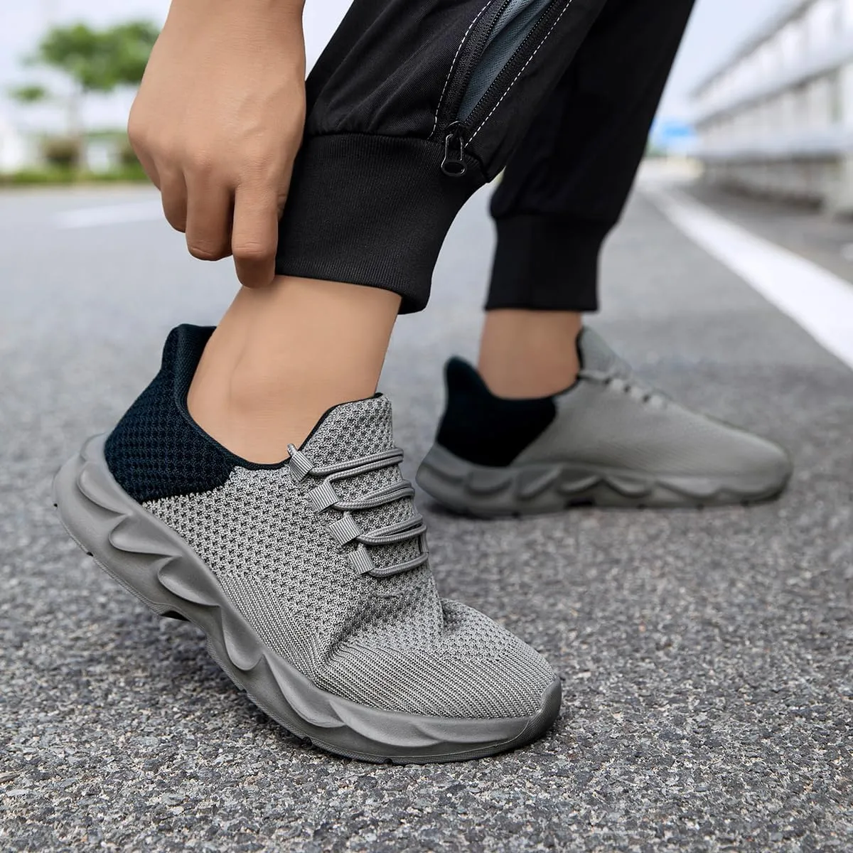 Mens Running Tennis Casual Walking Shoes Anti Slip Comfortable Lightweight Breathable Fashion Sneakers Non Slip Workout Gym Shoes for Running