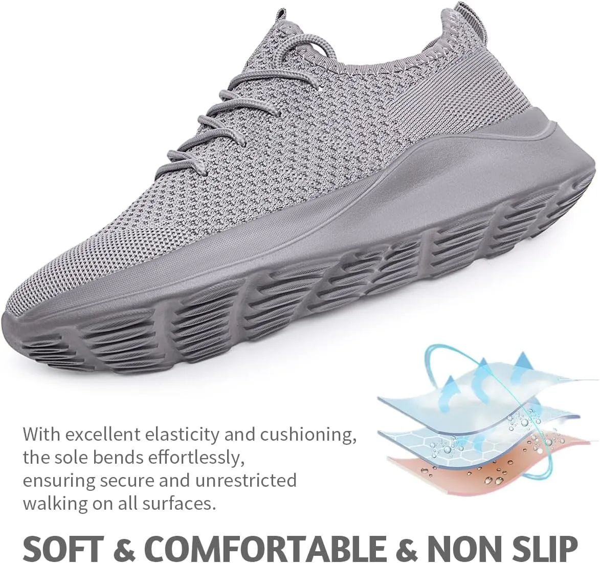 Men's Running Walking Shoes Sneakers Tennis Fitness Athletic Shoes Non Slip On Sports Casual Workout Shoe Lightweight Comfortable Gym Fashion Breathable Mesh Trainer