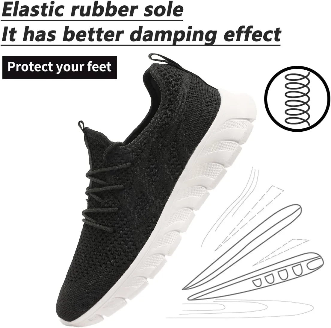Men's Shoes Running Road Walking Sneakers Sports Athletic Workout Gym Shoes Casual Comfortable Breathable Fashion