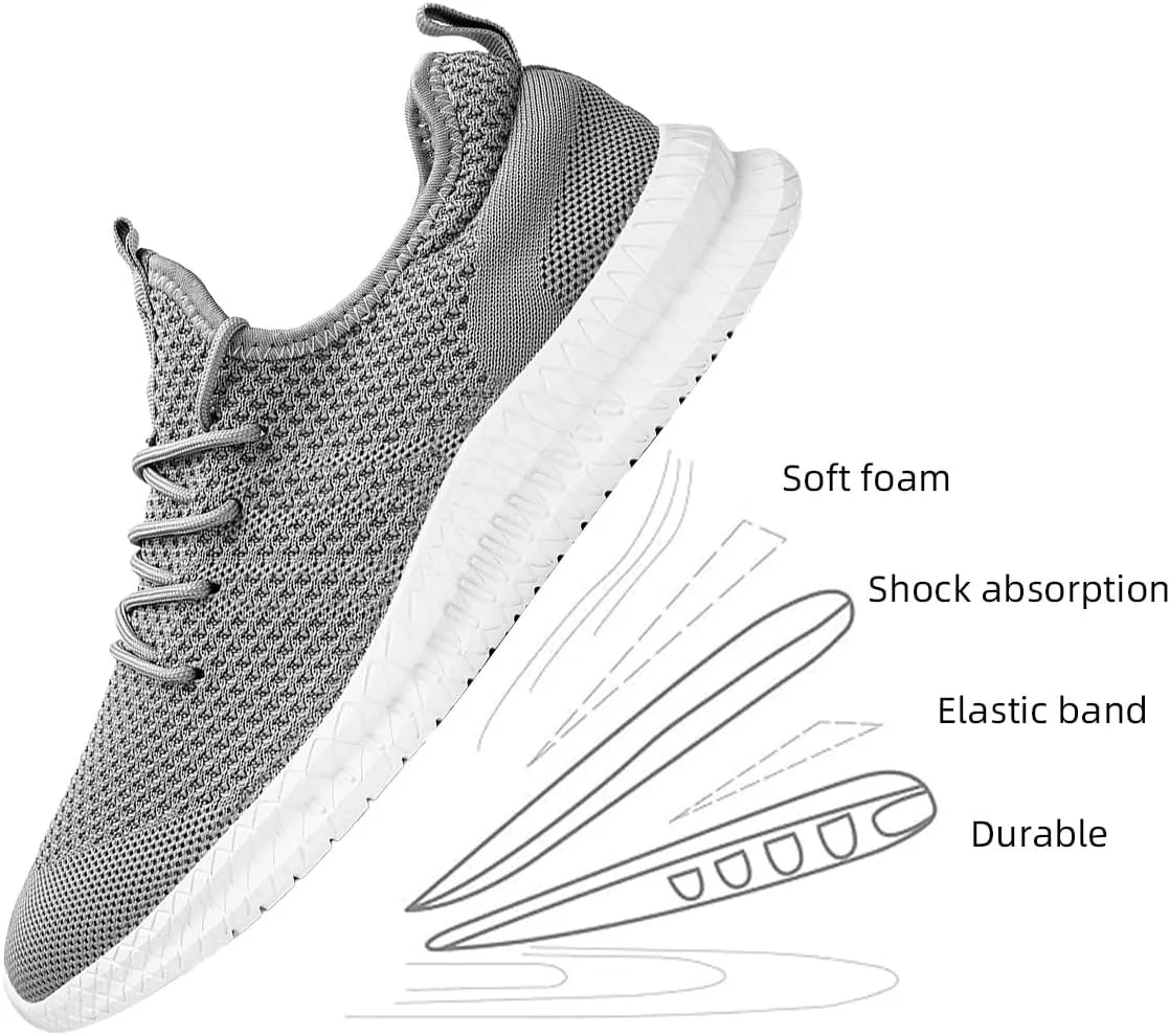 Men's Shoes Running Walking Sneakers Casual Tennis Slip on Shoes Lightweight Breathable Fashion Comfortable Workout Athletic for Shoes Gym Sport