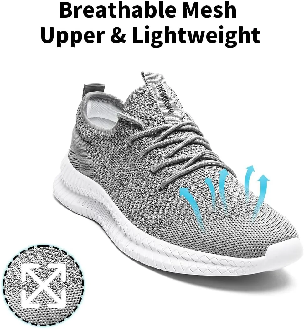 Men's Shoes Running Walking Sneakers Casual Tennis Slip on Shoes Lightweight Breathable Fashion Comfortable Workout Athletic for Shoes Gym Sport