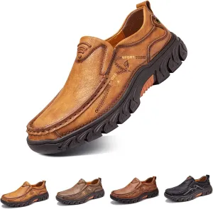 Mens Slip on Loafer Leather Casual Oxford Shoes Hand Stitching Comfort Anti Slip Moccasins Walking Shoes, Business Work Office Dress Shoes Outdoor Summer Driving Boat Round Toe Penny Shoe Wide Fit