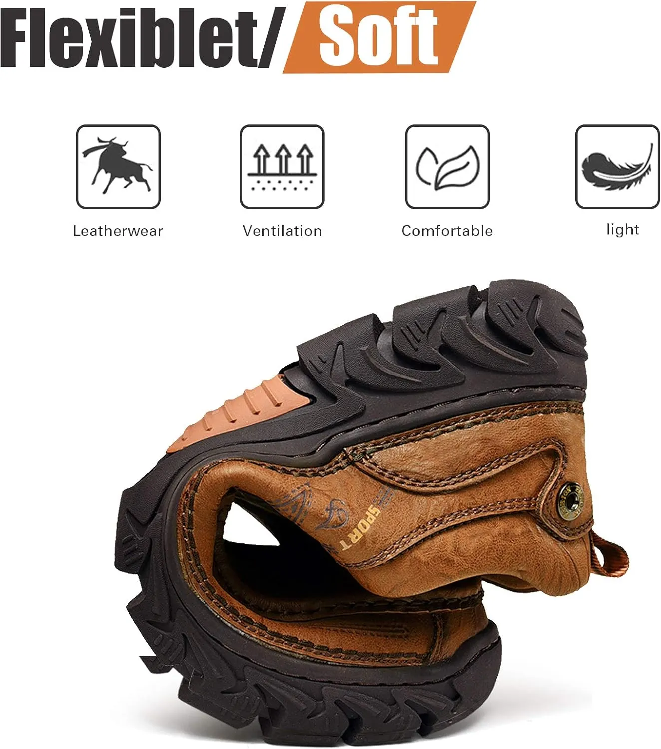 Mens Slip on Loafer Leather Casual Oxford Shoes Hand Stitching Comfort Anti Slip Moccasins Walking Shoes, Business Work Office Dress Shoes Outdoor Summer Driving Boat Round Toe Penny Shoe Wide Fit