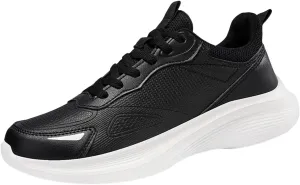 Men's Slip On Walking Shoes Lace Up Low Top Casual Sneakers for Gym Tennis Workout Comfortable Lightweight Breathable Running Sneaker