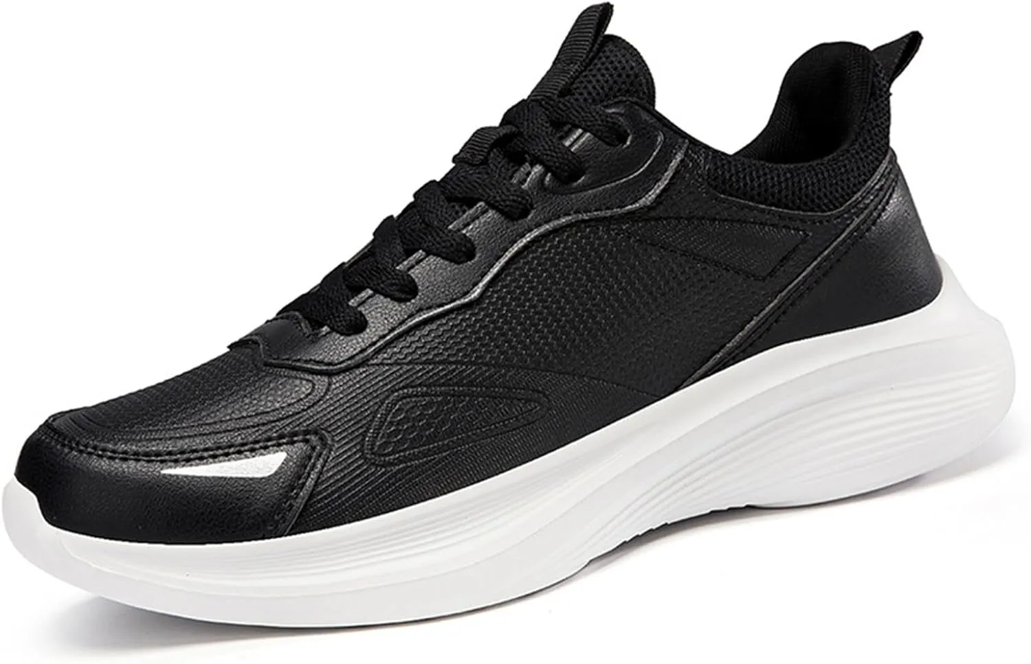 Men's Slip On Walking Shoes Lace Up Low Top Casual Sneakers for Gym Tennis Workout Comfortable Lightweight Breathable Running Sneaker