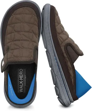Mens Slippers for Plantar Fasciitis, Casual Mens Slip on Shoes with Arch Support, Orthopedic House Slippers for Men, Indoor Outdoor Mules & Clogs for Pain Relief