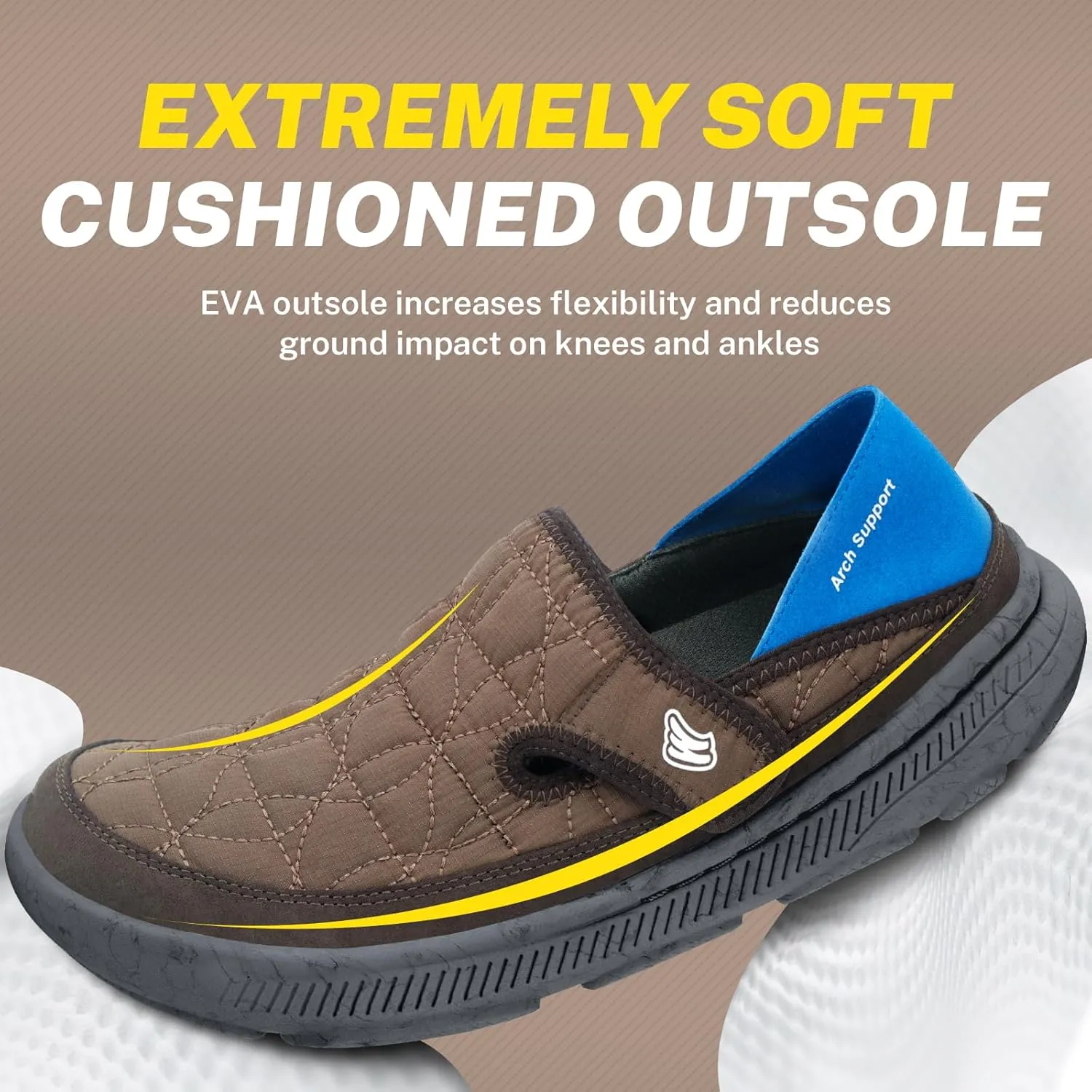 Mens Slippers for Plantar Fasciitis, Casual Mens Slip on Shoes with Arch Support, Orthopedic House Slippers for Men, Indoor Outdoor Mules & Clogs for Pain Relief