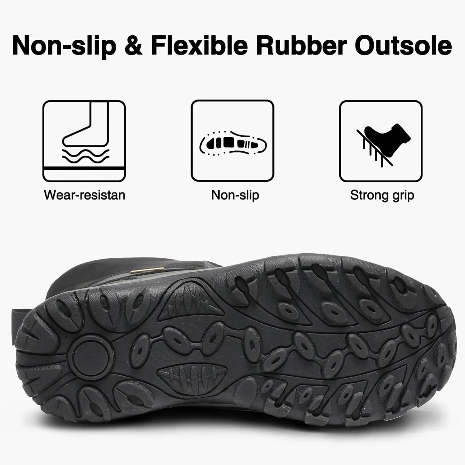 Mens Snow Duck Boots Waterproof Insulated Warm Fur Lined Winter Boots Non Slip Rubber Hiking Boots Casual Outdoor