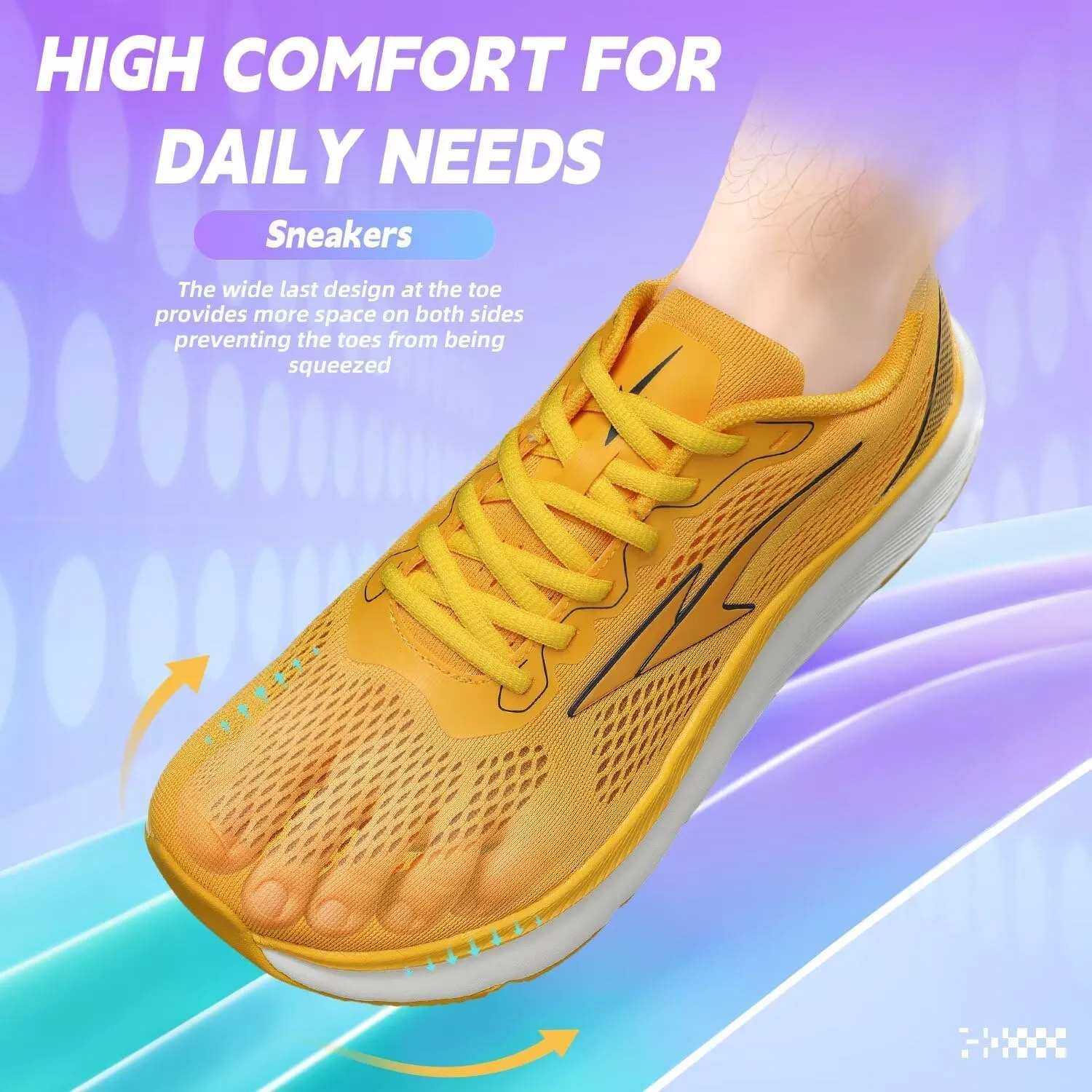 Mens Wide Walking Shoes Soft Sole Non Slip Running Comfortable Tennis Breathable Athletic Gym Workout Sport Sneakers
