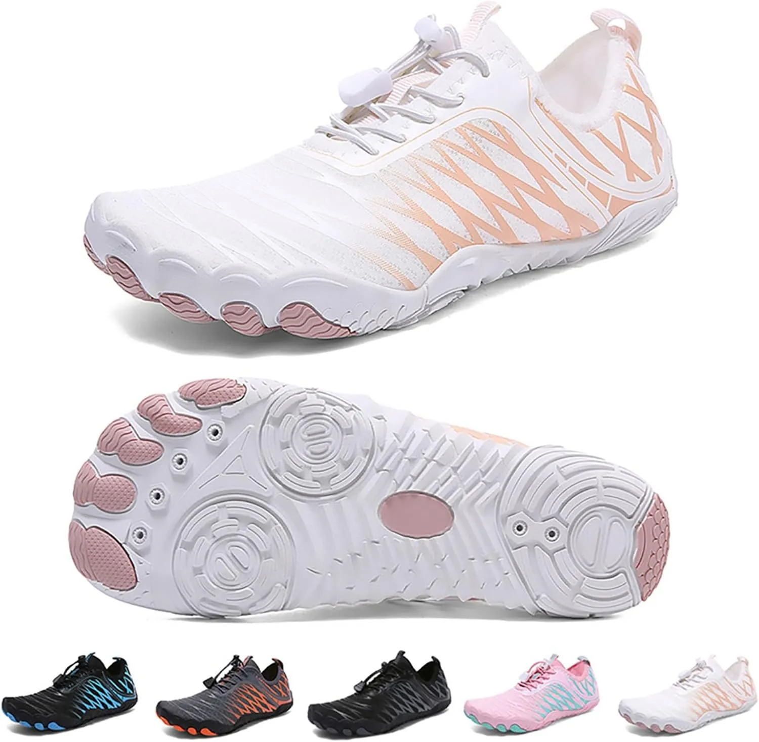 Mens Womens Water Shoes Non Slip Quick-Dry,Aqua Shoes Barefoot for Beach Surf Hiking Pool Water Sports Couple Summer Hiking Gym Fitness Lghtweight Breathable Sneakers Indoor Comfy Thick Shoe