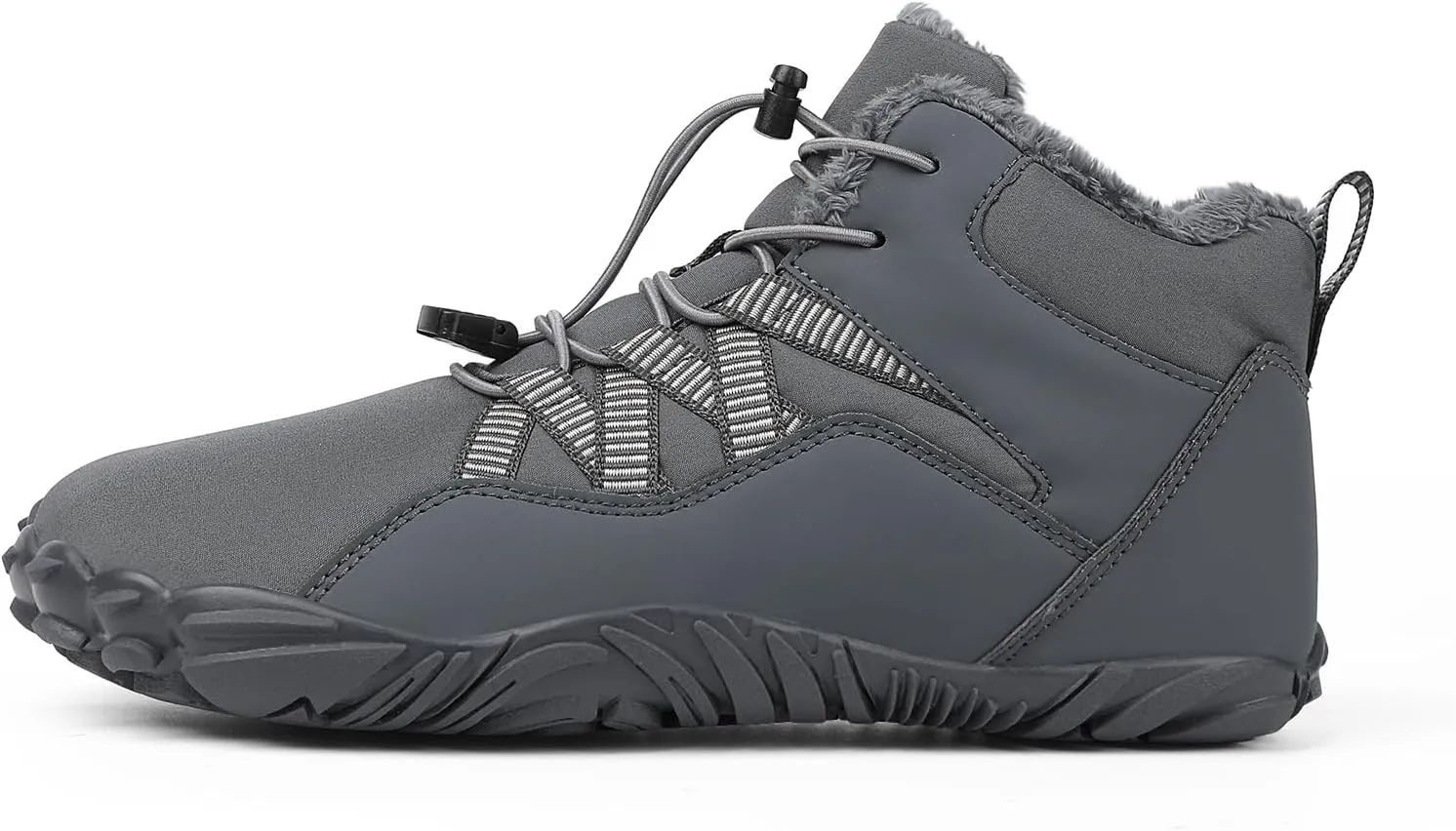 Men's Women's Winter Barefoot Hiking Boots, Slip On Warm Zero Drop Snow Boot, Wide Toe Box Ankle boots, Minimalist Waterproof Shoes, Five Finger Sneakers Hike Shoes for Hiking Walking Outdoor Unisex