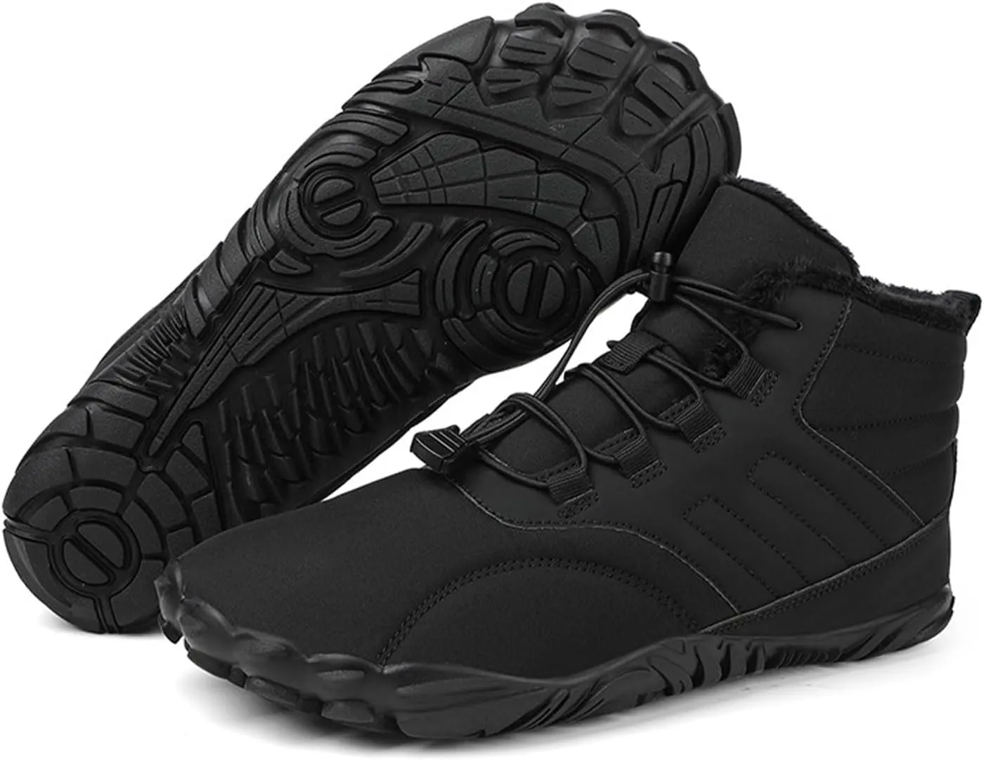 Men's Women's Winter Barefoot Hiking Boots, Slip On Warm Zero Drop Snow Boots, Wide Toe Box Booties, Waterproof Shoes Sneakers Hike Shoes for Hiking Walking Outdoor Unisex