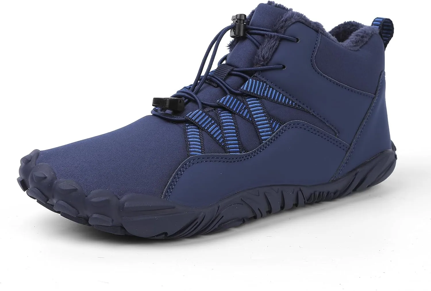 Men's Women's Winter Snow Boots, Slip On Warm Fur Lined Zero Drop Barefoot Hiking Boots, Wide Toe Box Ankle Booties, Minimalist Waterproof Non-Slip Sneakers Hike Shoes for Hiking Walking Outdoor